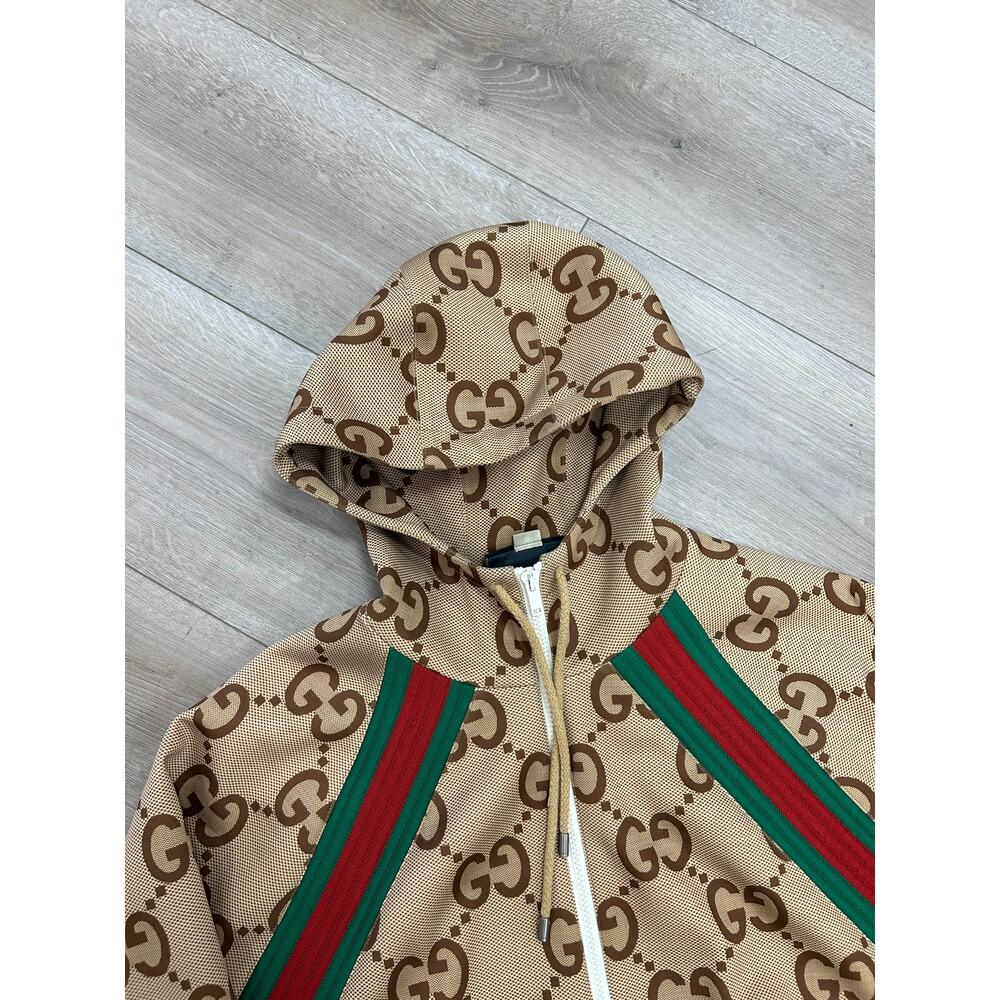 GUCCI Jumbo GG Zipped Hoodie Sweater Brown size XL SF - Picture 4 of 12